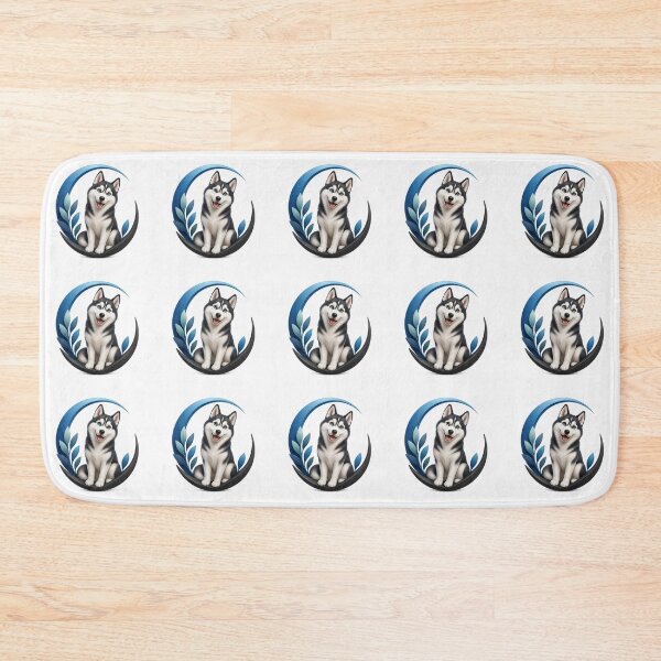 Item preview, Cute Siberian Husky Logo designed and sold by WildBloom Prints.
