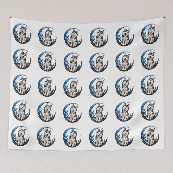 Item preview, Cute Siberian Husky Logo designed and sold by WildBloom Prints.