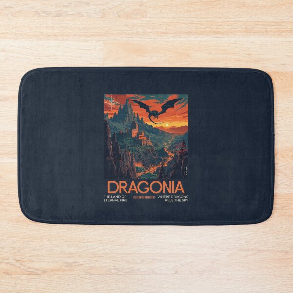 Item preview, Retro Dragonia Travel Poster The Land Of Eternal Fire designed and sold by KaBaRen.