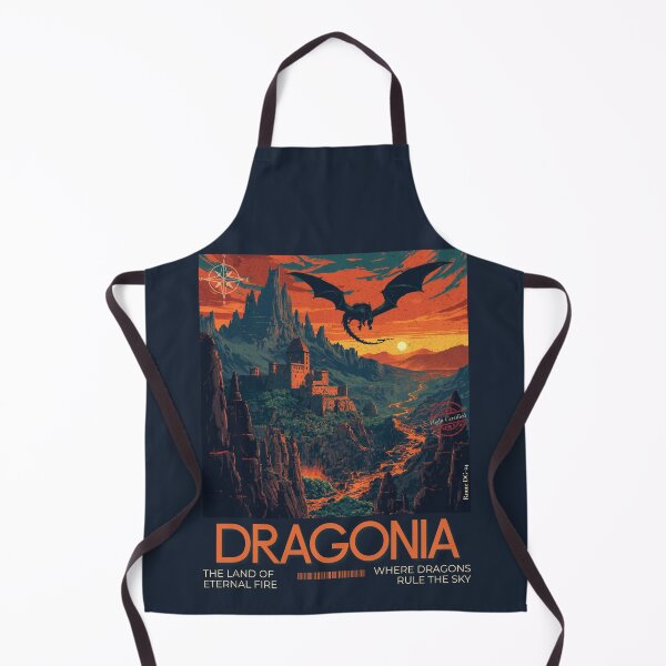 Item preview, Retro Dragonia Travel Poster The Land Of Eternal Fire designed and sold by KaBaRen.