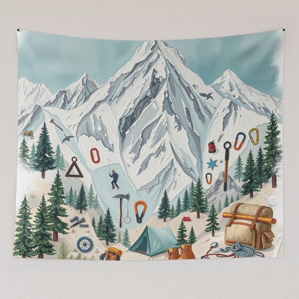 Item preview, Winter Mountain Adventure Skiing Snowboarding Camping Art. designed and sold by hoodiehood.