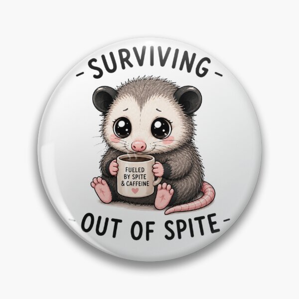 Item preview, Surviving Out Of Spite – Cute Possum Coffee Humor Design designed and sold by MotylekAnia.
