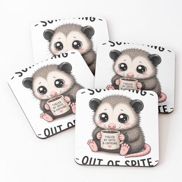 Item preview, Surviving Out Of Spite – Cute Possum Coffee Humor Design designed and sold by MotylekAnia.