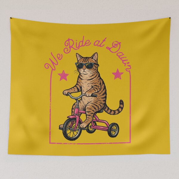 Item preview, Cool Cat Riding Tricycle We Ride at Dawn designed and sold by d247.