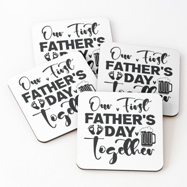 Item preview, Our First Fathers Day Together - Funny Dad Quotes Retro Vintage Aesthetic New Papa Baby Family Gift designed and sold by FuzionRaptor.
