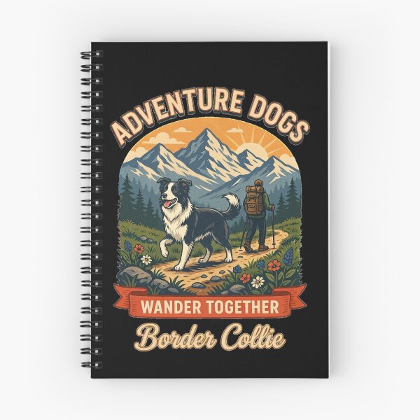 Item preview, Adventure Dogs – Wander Together | Border Collie Vintage Hiking designed and sold by No Excuses Supply.