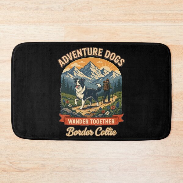 Item preview, Adventure Dogs – Wander Together | Border Collie Vintage Hiking designed and sold by No Excuses Supply.