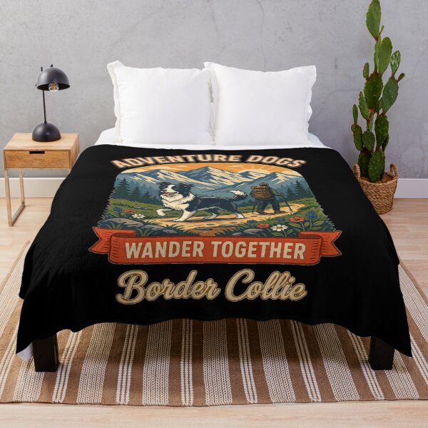 Item preview, Adventure Dogs – Wander Together | Border Collie Vintage Hiking designed and sold by No Excuses Supply.
