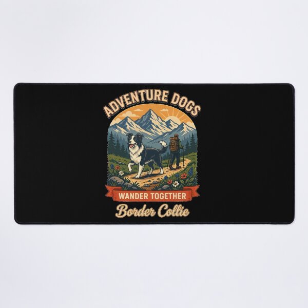 Item preview, Adventure Dogs – Wander Together | Border Collie Vintage Hiking designed and sold by No Excuses Supply.