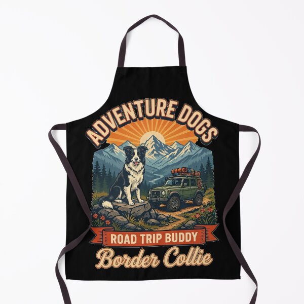 Item preview, Adventure Dogs – Road Trip Buddy | Border Collie Vintage Off-Road Camping designed and sold by No Excuses Supply.