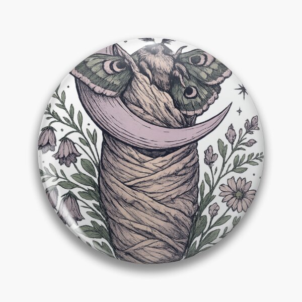 Item preview, Pastel Goth Moth Crescent Moon Botanical Illustration Dark Academia Art designed and sold by irfanshikh.