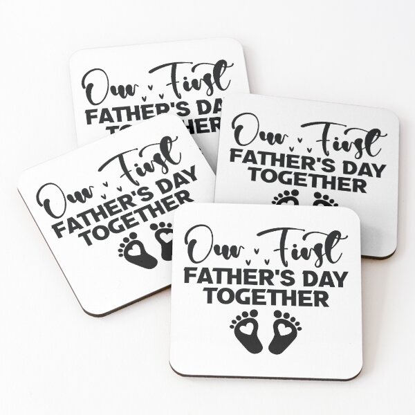 Item preview, Our First Fathers Day Together - Cute Retro New Dad Quotes Cool Matching Family Husband Newborn Baby Gift Apparel Art designed and sold by FuzionRaptor.