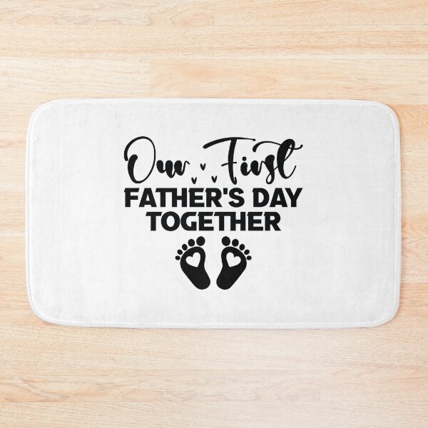 Item preview, Our First Fathers Day Together - Cute Retro New Dad Quotes Cool Matching Family Husband Newborn Baby Gift Apparel Art designed and sold by FuzionRaptor.