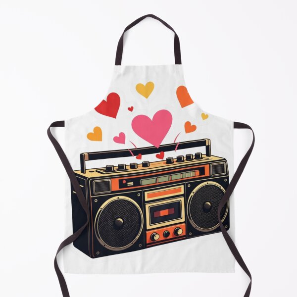Item preview, Vintage Gold Boombox Sticker with Warm Sunset Heart Cluster designed and sold by GeekStickerLab.