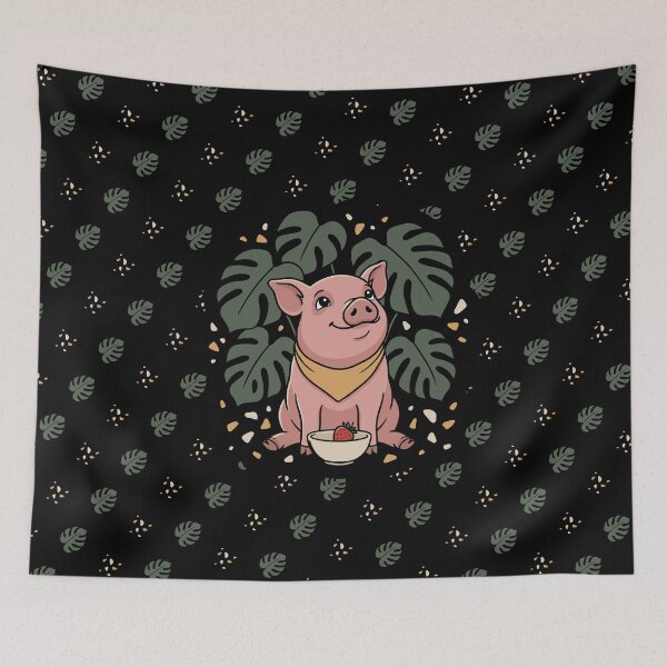 Item preview, Boho Botanical Mini Pig - Wabi Sabi Sanctuary designed and sold by ZUMERI.
