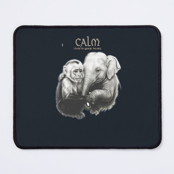 Item preview, calm emotional art monkey and elephant designed and sold by Mudikeys.