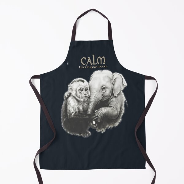 Item preview, calm emotional art monkey and elephant designed and sold by Mudikeys.