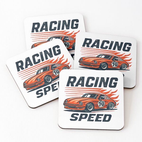 Item preview, 1980s Vintage Racing Graphic Sports Car with Flames Speed Lines Retro Motorsport Design designed and sold by trendplusco.