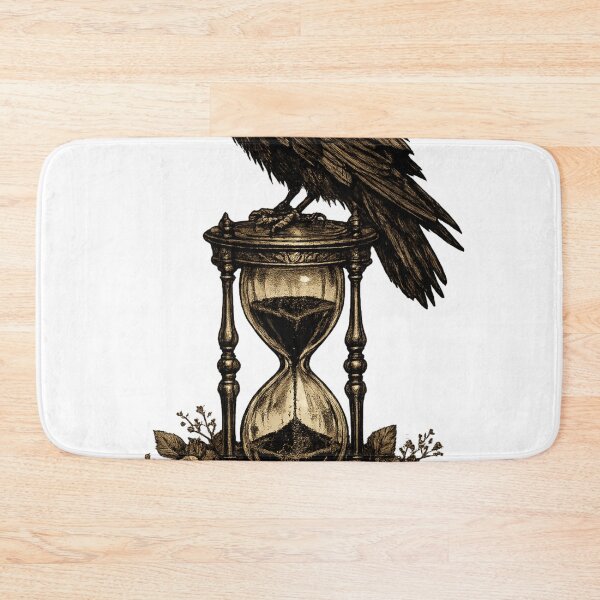 Item preview, Gothic Raven Hourglass Death Time Witchy Dark Cottagecore Design designed and sold by irfanshikh.
