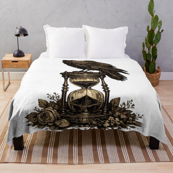Item preview, Gothic Raven Hourglass Death Time Witchy Dark Cottagecore Design designed and sold by irfanshikh.
