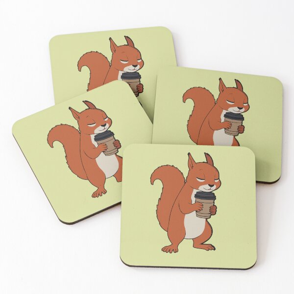 Item preview, Coffee-Addicted Squirrel | Squirrel with Kawaii Coffee Cup designed and sold by AstronautMerch.