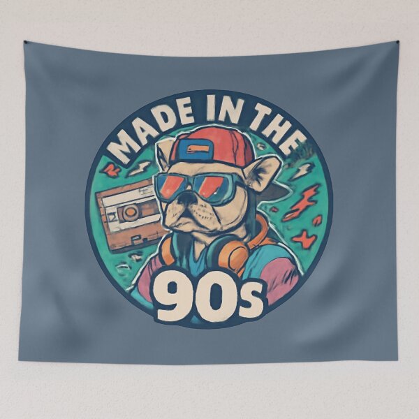 Item preview, Made In The 90s French Bulldog Vintage Comic T-Shirt designed and sold by Lamagift.