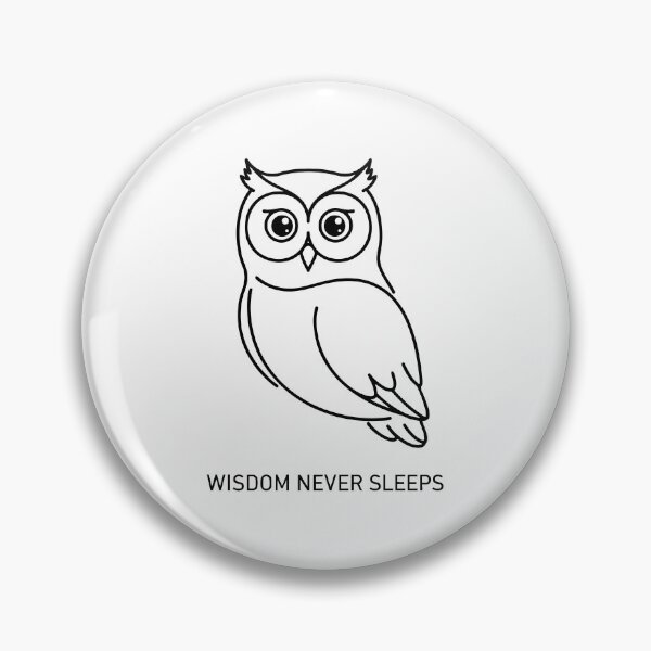 Item preview, Minimalist Owl Wisdom Never Sleeps Line Art designed and sold by Orviona.