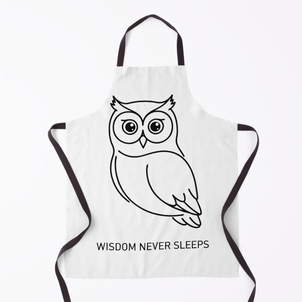 Item preview, Minimalist Owl Wisdom Never Sleeps Line Art designed and sold by Orviona.