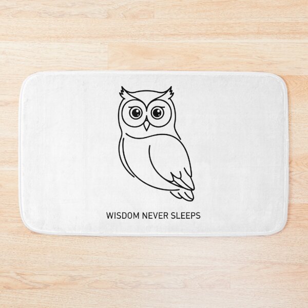 Item preview, Minimalist Owl Wisdom Never Sleeps Line Art designed and sold by Orviona.
