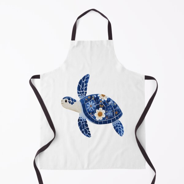Item preview, blue turtle with flowers art designed and sold by lovely distractions .