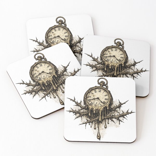 Item preview, Melting Clock Thorns Dark Gothic Surreal Witchy Aesthetic Art designed and sold by irfanshikh.