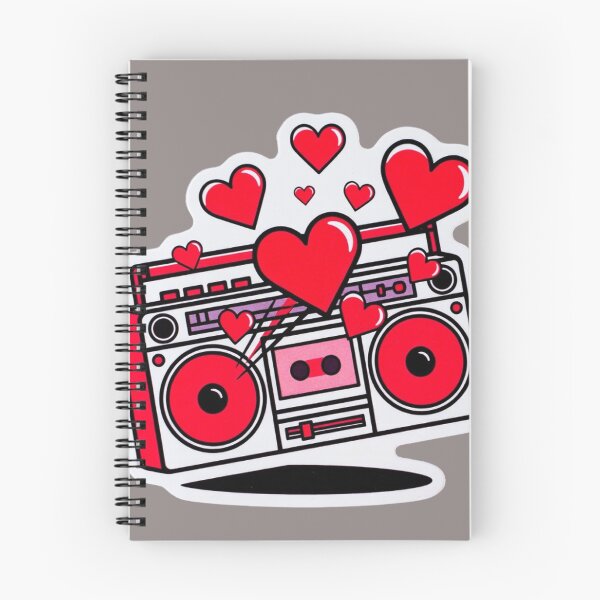 Item preview, Funky Red and White Boombox Sticker Graphic Heart Blaster designed and sold by GeekStickerLab.
