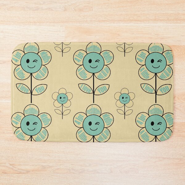 Item preview, I Love You - Beige Funny Flowers E9 designed and sold by StefanStudioArt.