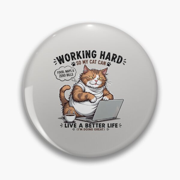 Item preview, Working Hard So My Cat Can Live Better Funny Cat T-Shirt | Cat Lover Office Humor designed and sold by LONE SPIRIT CO..