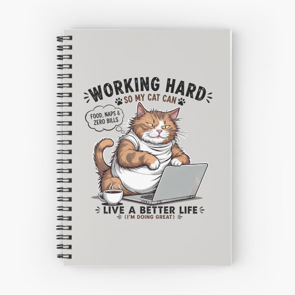 Item preview, Working Hard So My Cat Can Live Better Funny Cat T-Shirt | Cat Lover Office Humor designed and sold by LONE SPIRIT CO..