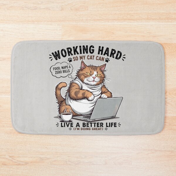 Item preview, Working Hard So My Cat Can Live Better Funny Cat T-Shirt | Cat Lover Office Humor designed and sold by LONE SPIRIT CO..
