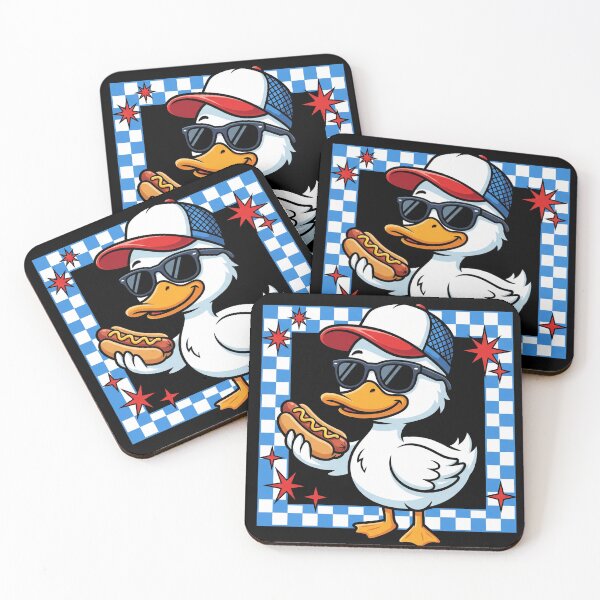 Item preview, Cool Cartoon Duck Wearing Sunglasses Hot Dog Shirt designed and sold by TeNovaStudio.