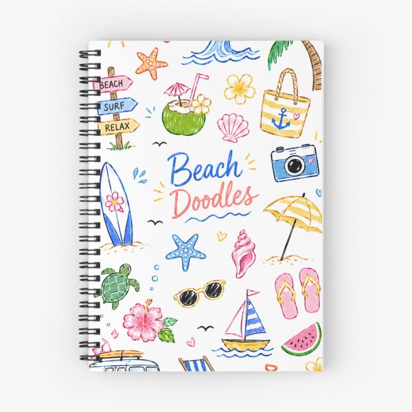 Item preview, Beach Doodles | Cute Hand Drawn Summer Vacation Tropical Beach Pattern designed and sold by GozdeSoftChaos.