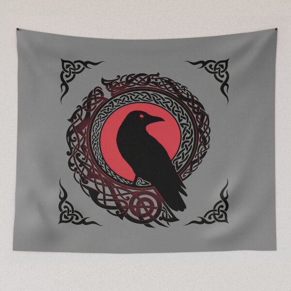 Item preview, Celtic Raven Red Moon Art designed and sold by landscapehaven.