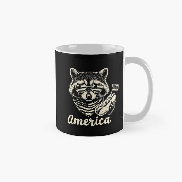 Item preview, America Patriotic Raccoon Hot Dog July 4th Shirt designed and sold by TeNovaStudio.