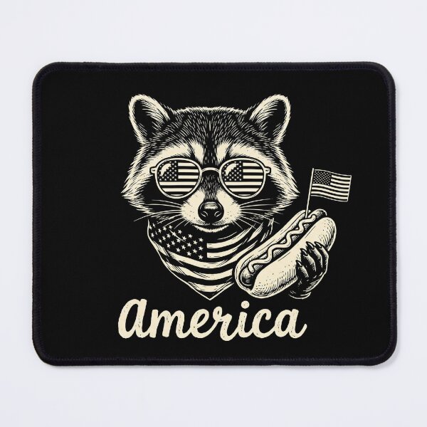 Item preview, America Patriotic Raccoon Hot Dog July 4th Shirt designed and sold by TeNovaStudio.