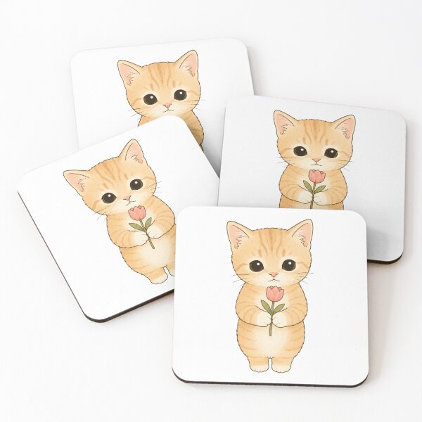 Item preview, Cute Cat with Flower Botanical Illustration designed and sold by Evv_u.