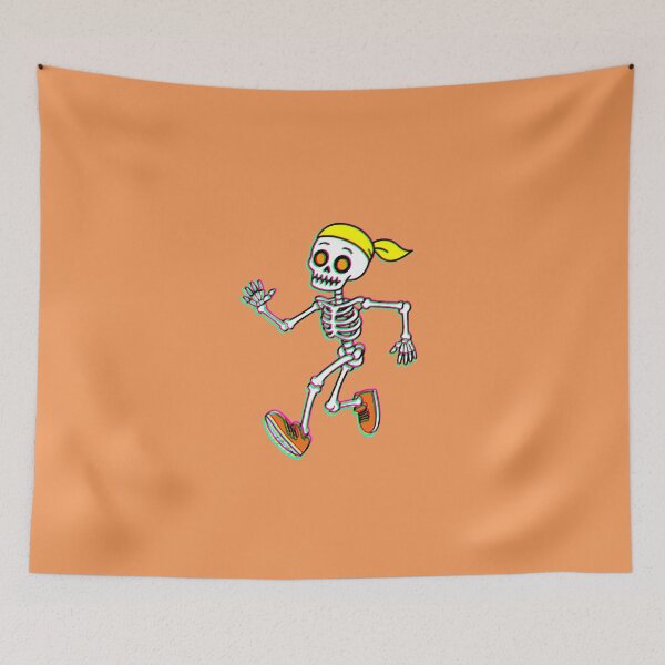 Item preview, Running Skeleton Halloween | Sporty Skull Orange Moon designed and sold by AstronautMerch.