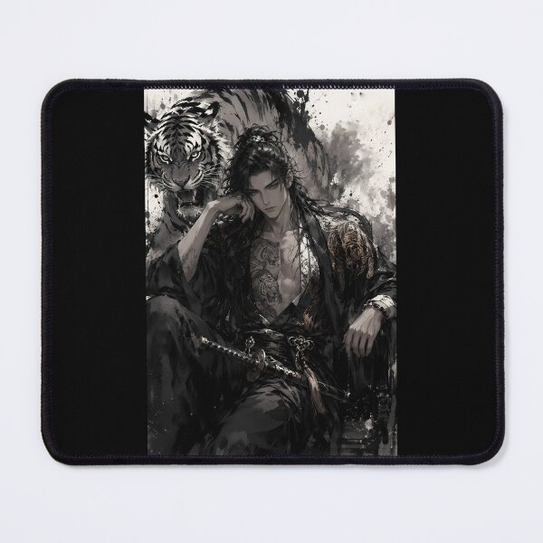 Item preview, Wuxia Warrior and White Tiger | Ink Wash Fantasy Art designed and sold by ManJiangHong.