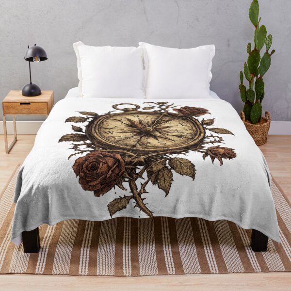 Item preview, Compass Roses Dark Gothic Botanical Adventure Witchy Aesthetic designed and sold by irfanshikh.