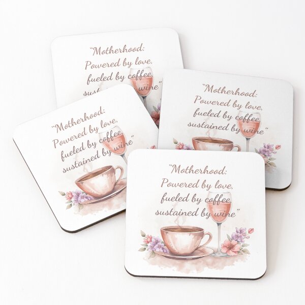 Item preview, Motherhood Powered By Love Coffee Wine designed and sold by CozyMomDesign.