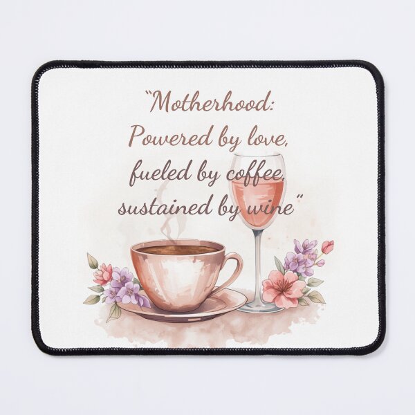 Item preview, Motherhood Powered By Love Coffee Wine designed and sold by CozyMomDesign.