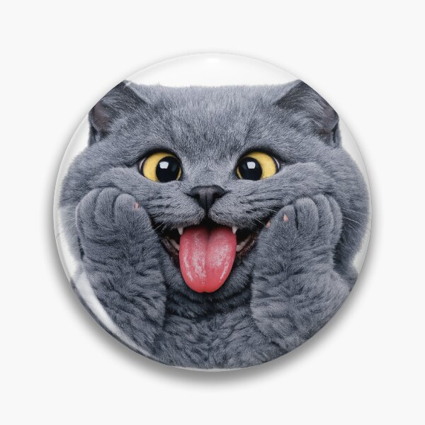Item preview, Cute Gray Cat Making a Funny Face designed and sold by behappyandrelax.