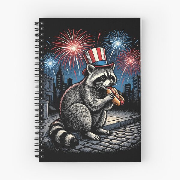 Item preview, 4th Of July Patriotic Raccoon Fireworks Shirt designed and sold by TeNovaStudio.
