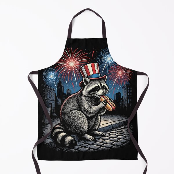 Item preview, 4th Of July Patriotic Raccoon Fireworks Shirt designed and sold by TeNovaStudio.